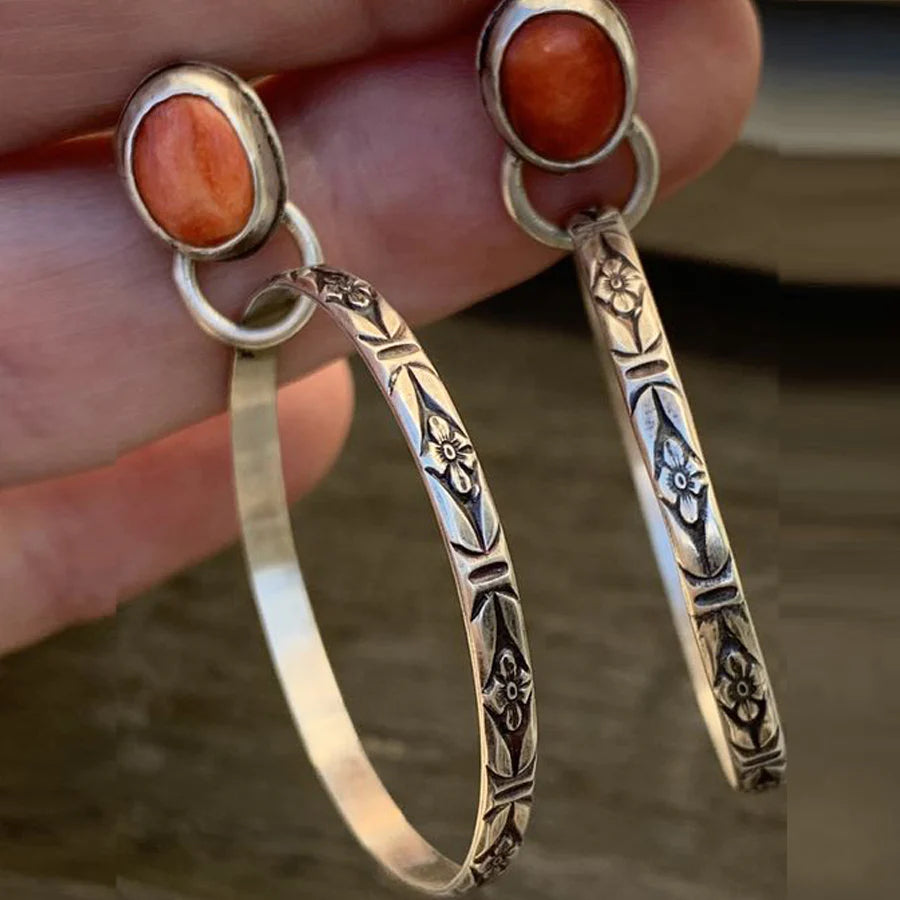 BOHO VINTAGE ONYX EARRINGS