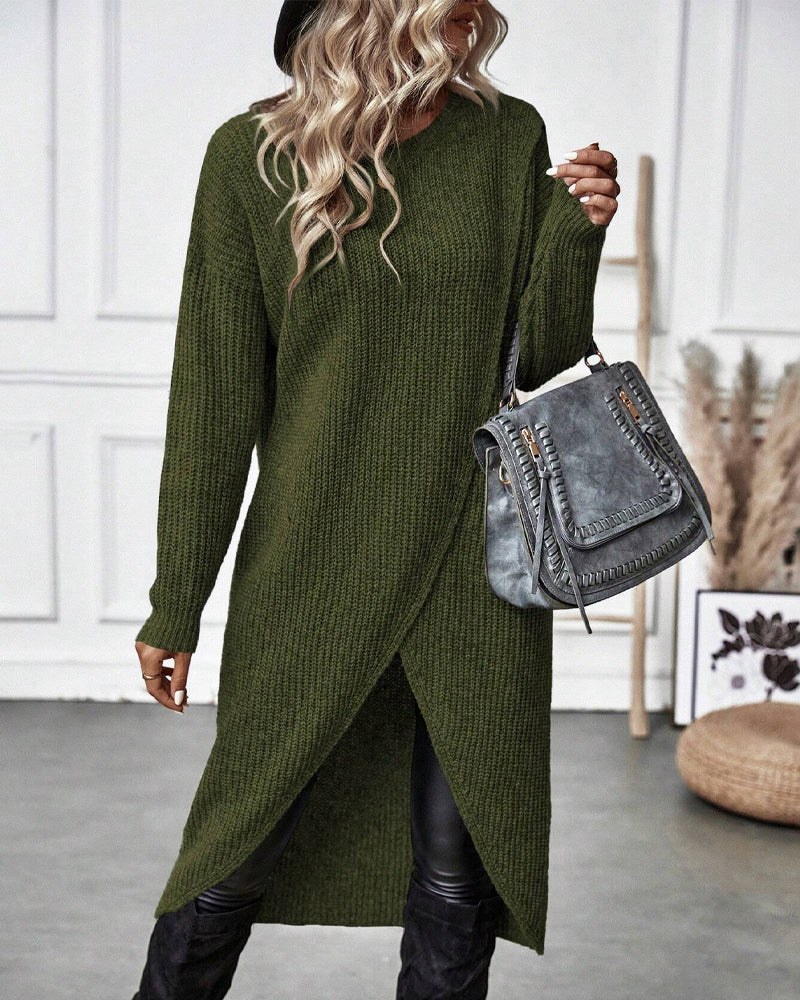 Zahra™ | Solid Colour, Asymmetrical Sweater