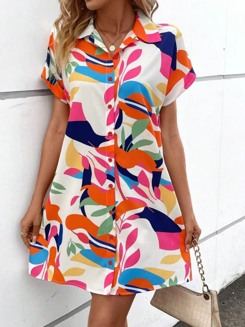 Millie - Effortlessly Chic Printed Shirt Dress
