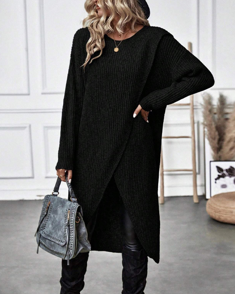 Zahra™ | Solid Colour, Asymmetrical Sweater