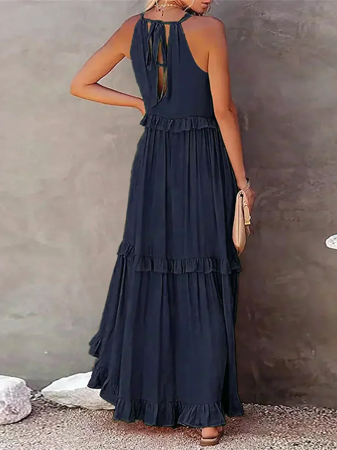 Landry - Chic Ruffle Trim Sleeveless Dress