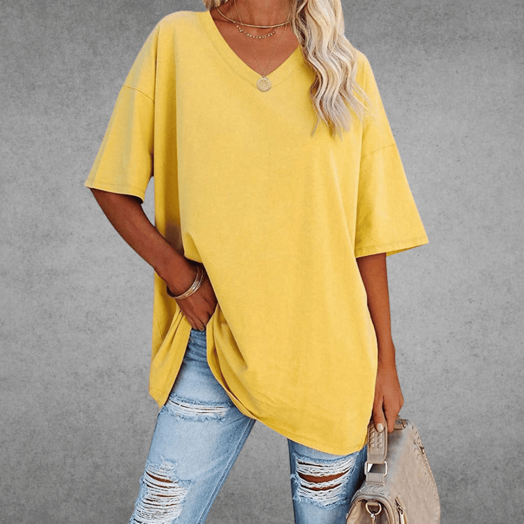CATHERINA |  V-NECK T-SHIRT WITH TUMMY COVER