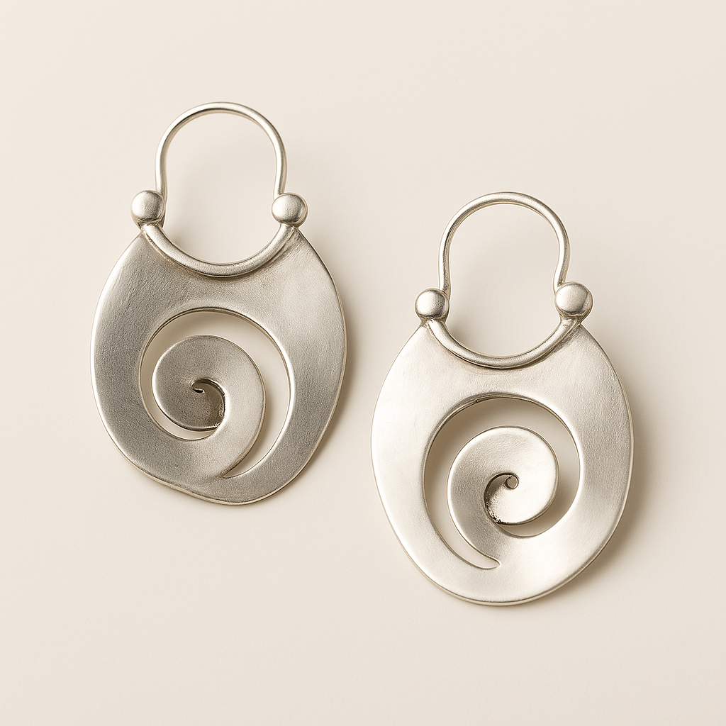 IRREGULAR GEOMETRIC SPIRAL EARRINGS SERPENTINE