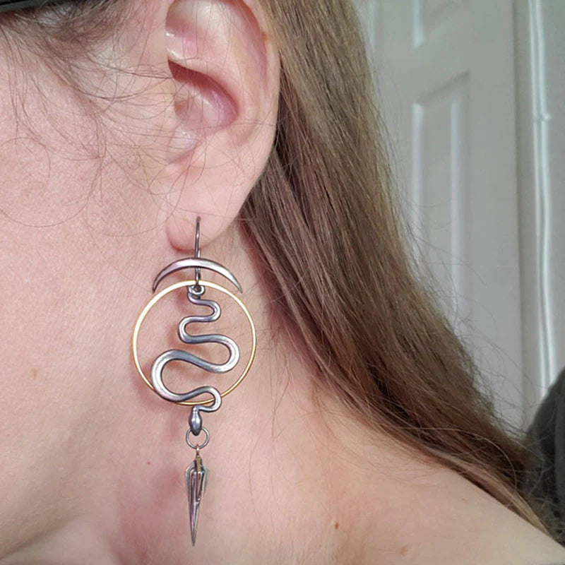 IRREGULAR GEOMETRIC SPIRAL EARRINGS SERPENTINE