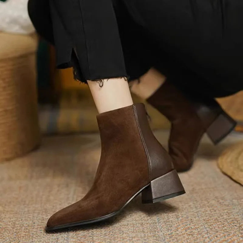 Frosted Leather Boots