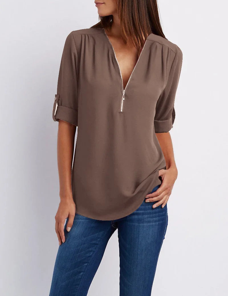 Jessica | Elegant V-neck shirt for women