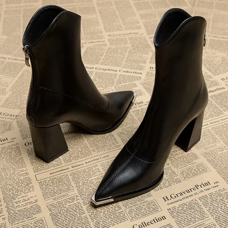 Relaxed Fit Leather Heels
