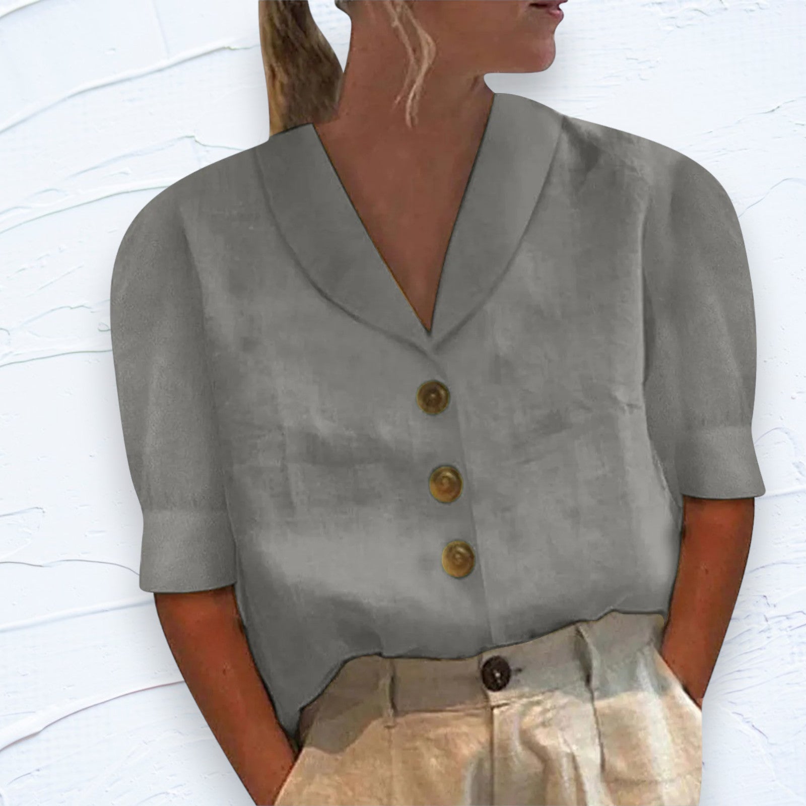 GIANA I TRENDY BUTTON-DOWN BLOUSE