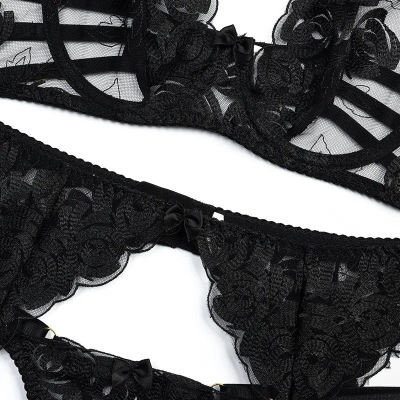 Misty - Romantic Lace Bra and Panty Set Lingerie
