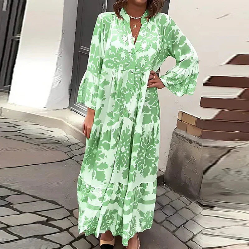 Ophelia - Flare Sleeve Boho Maxi Dress