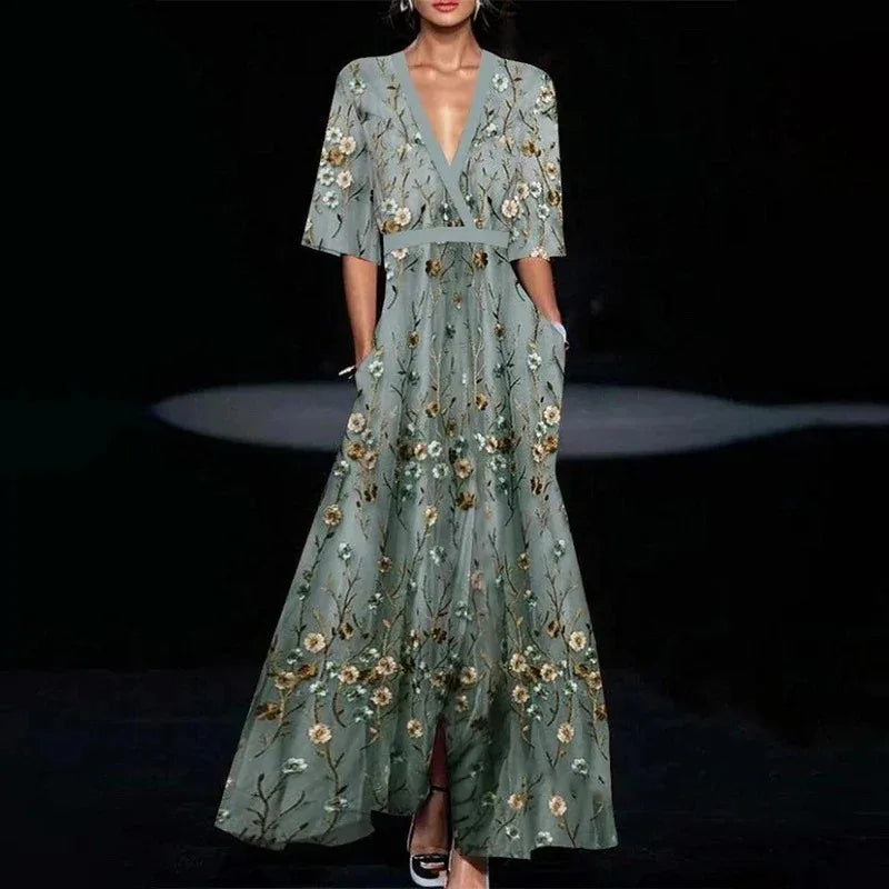 Jamie | Elegant Maxi Dress with Floral Pattern