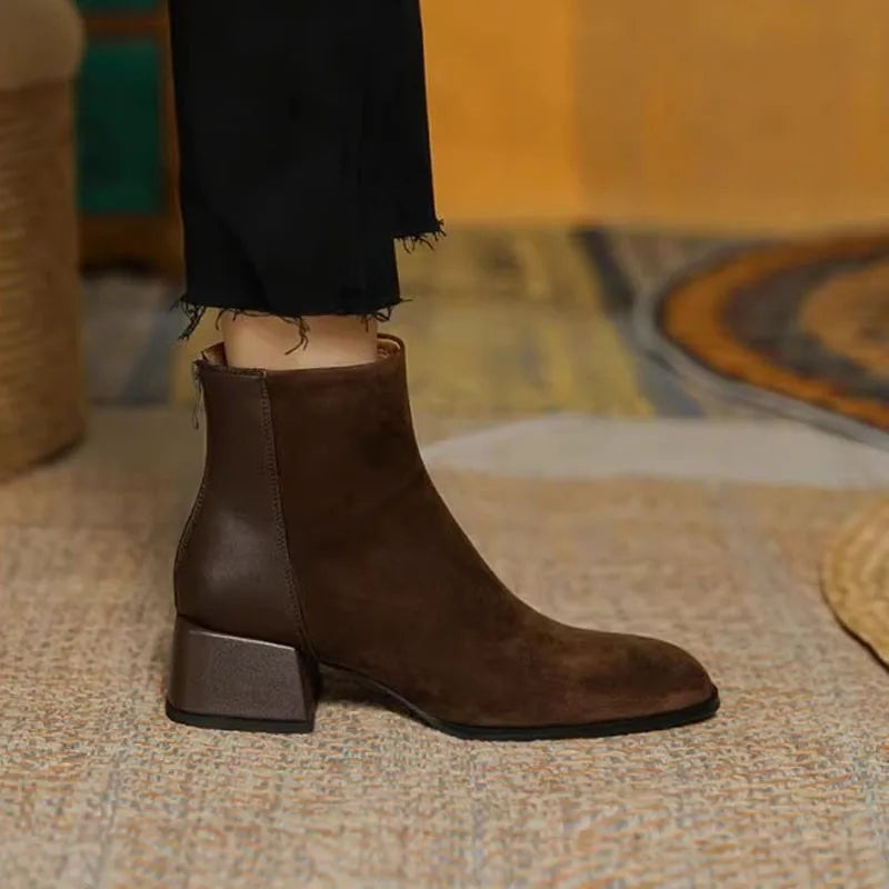 Frosted Leather Boots