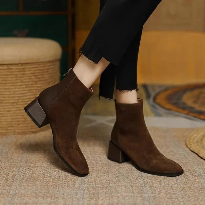 Frosted Leather Boots