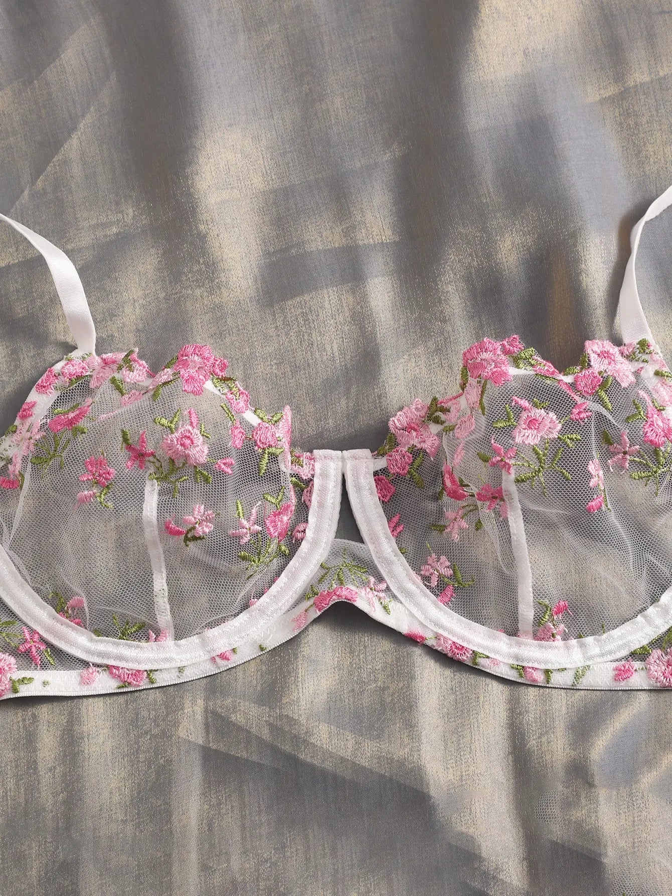 Jannette - Attractive Floral Two Piece Lingerie