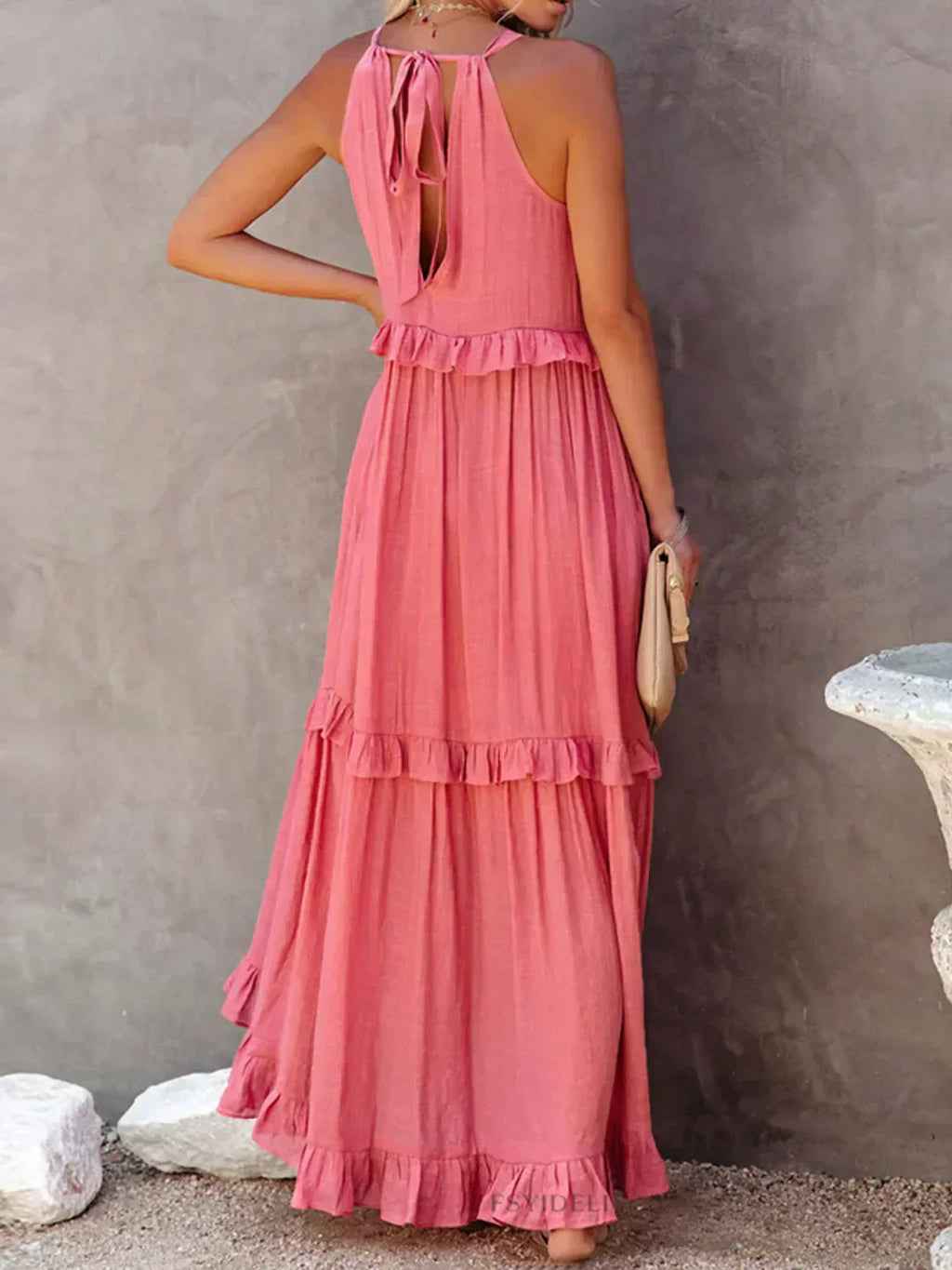 Landry - Chic Ruffle Trim Sleeveless Dress