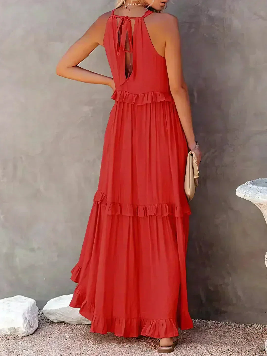 Landry - Chic Ruffle Trim Sleeveless Dress