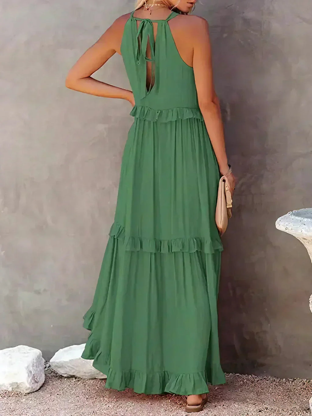 Landry - Chic Ruffle Trim Sleeveless Dress