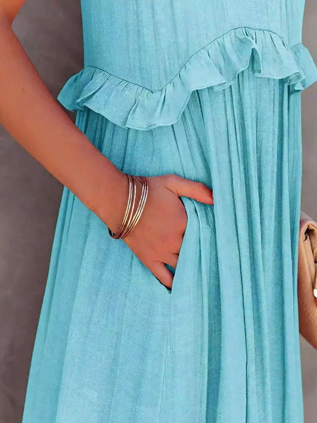 Landry - Chic Ruffle Trim Sleeveless Dress