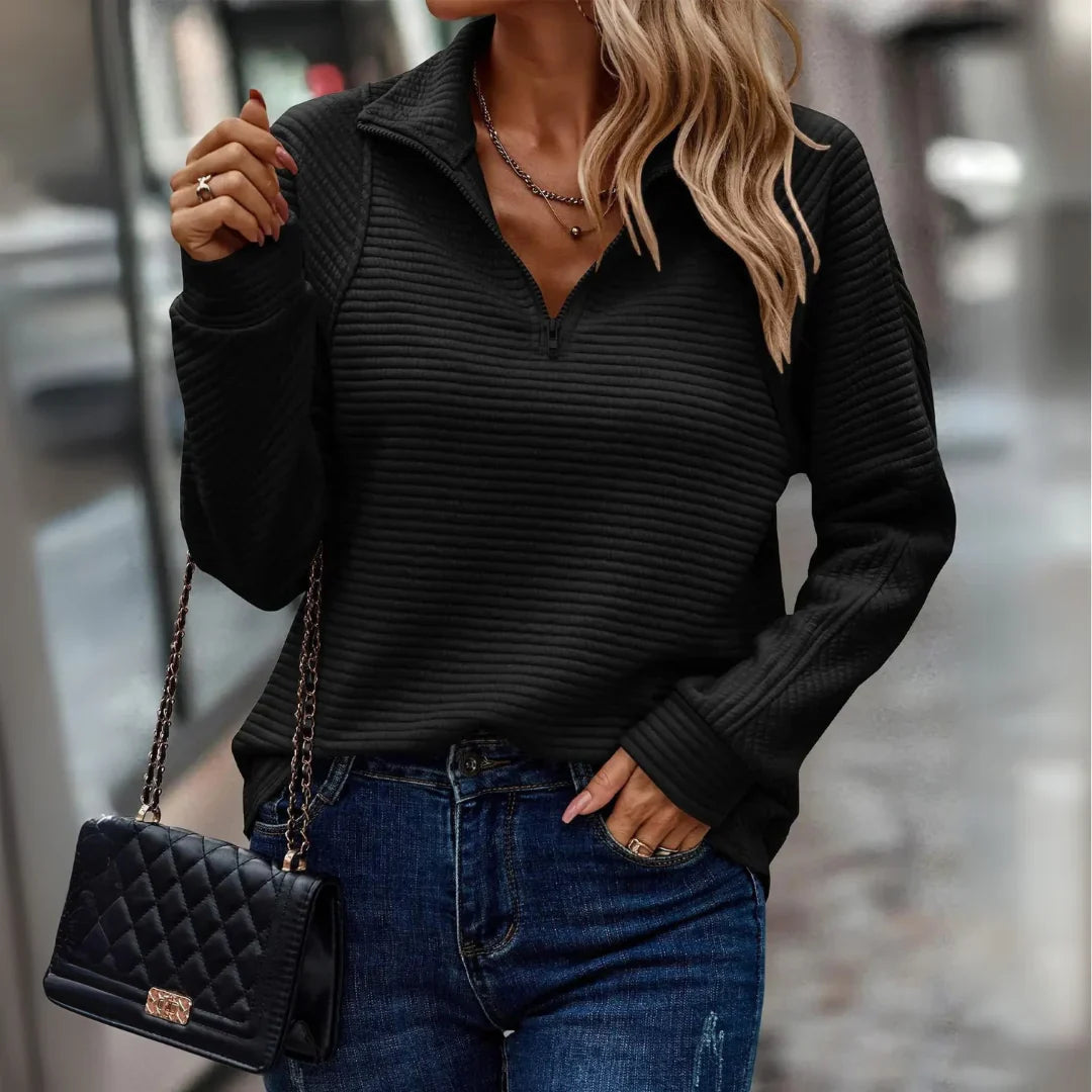Helena | Half-Zip Detailed Pullover