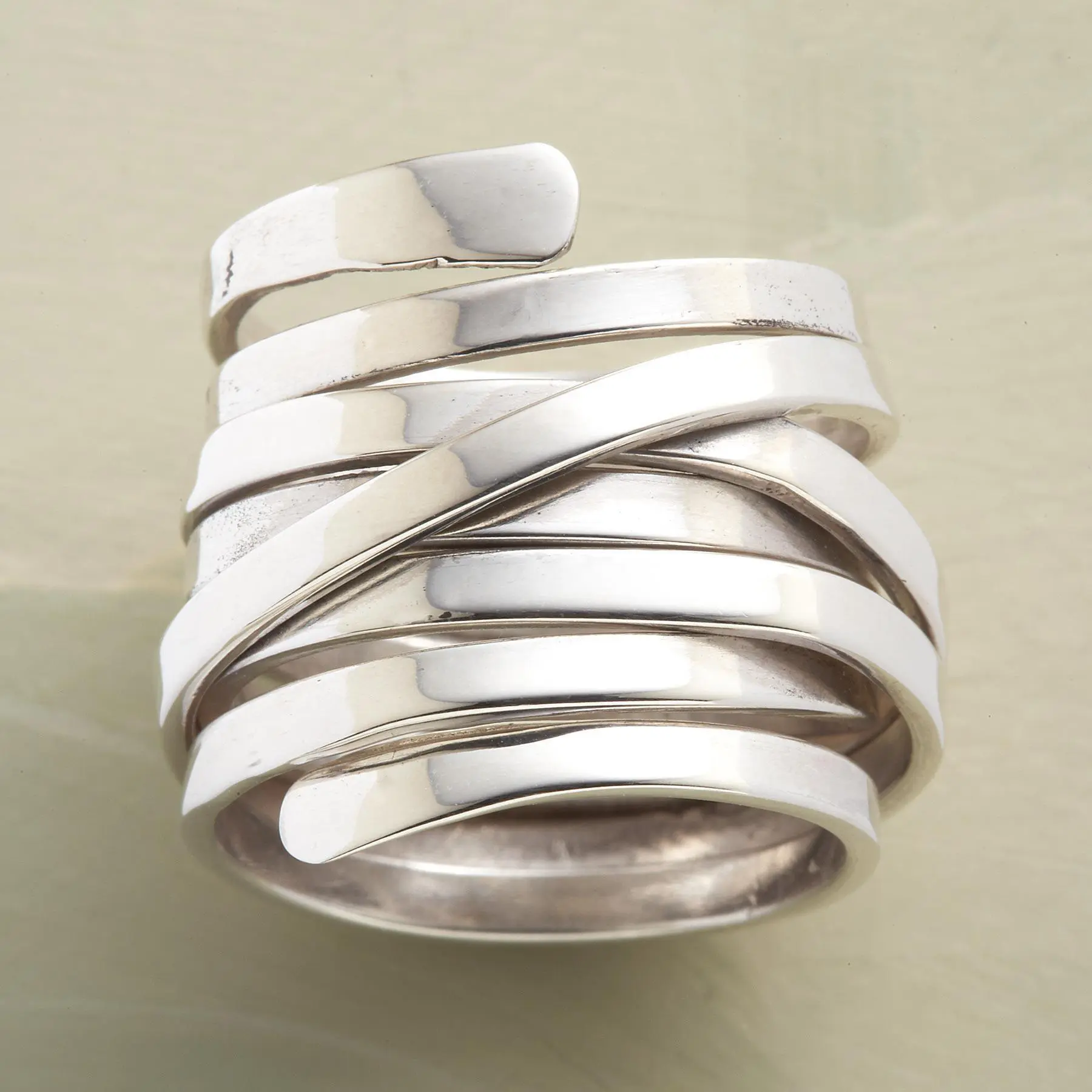 VINTAGE THICK LAYER SILVER RING