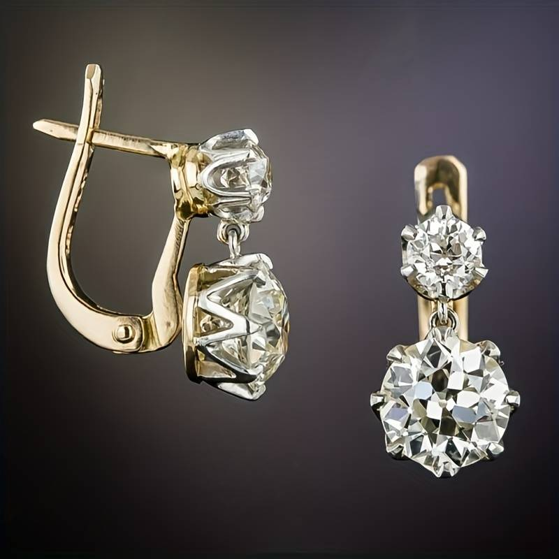 VINTAGE GOLD & ZIRCONIA EARRINGS