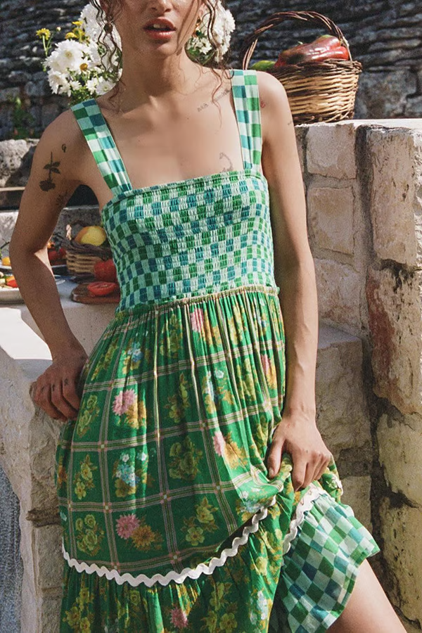 Basil - Sunshine Dreams Boho Maxi Dress