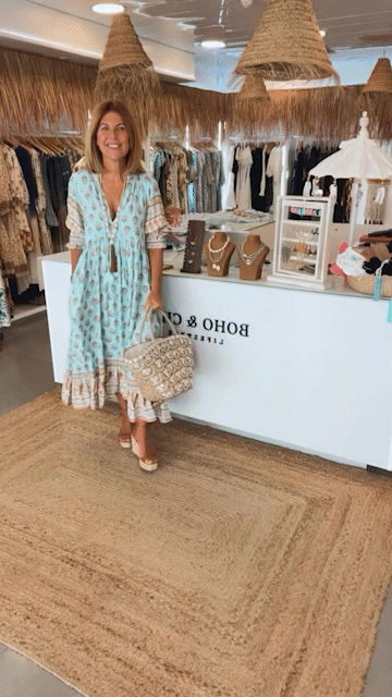 Peyton – Long Lantern Sleeve Bohemian Dress