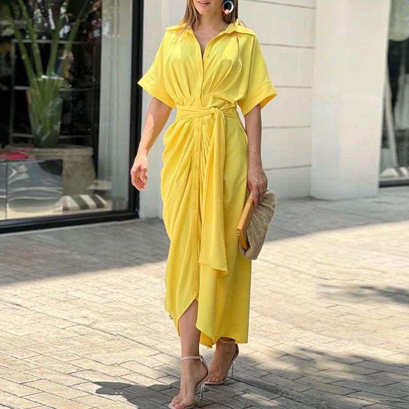 Fern - High-Waist Flounce Collar Dress