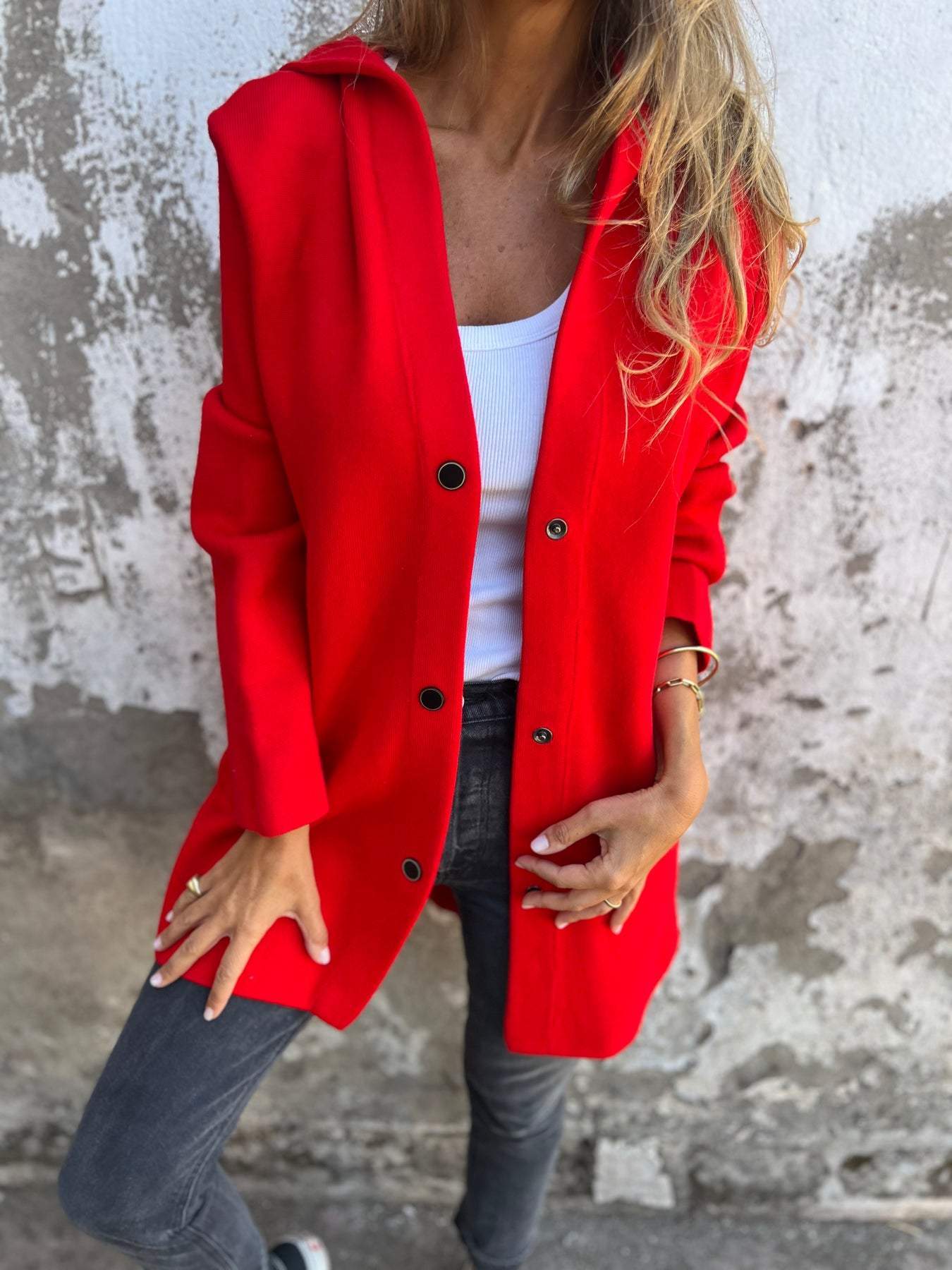 Pina | Casual single-breasted hoodie jacket