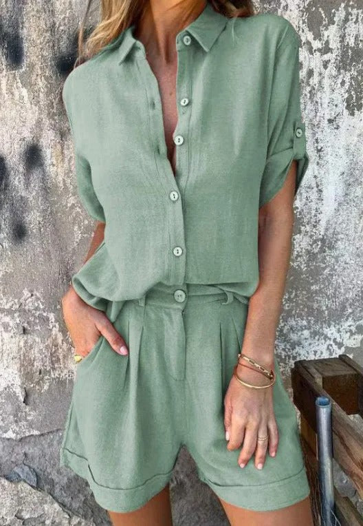 Melda™ - Breezy Buttoned Set