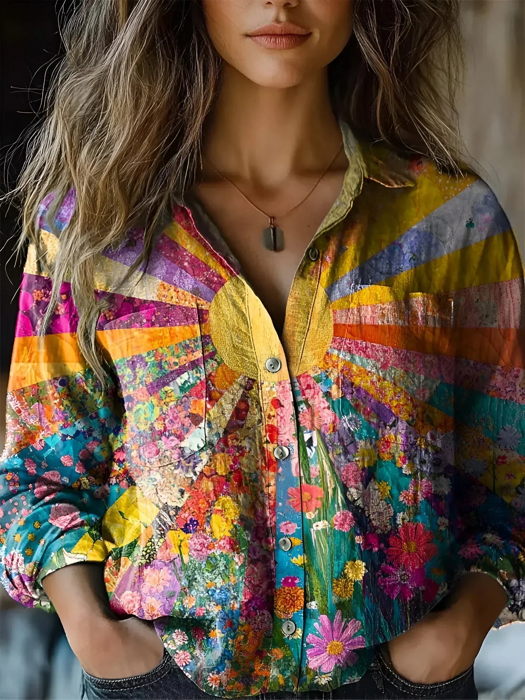 CHARLENE™ | Sunflower-Inspired Blouse