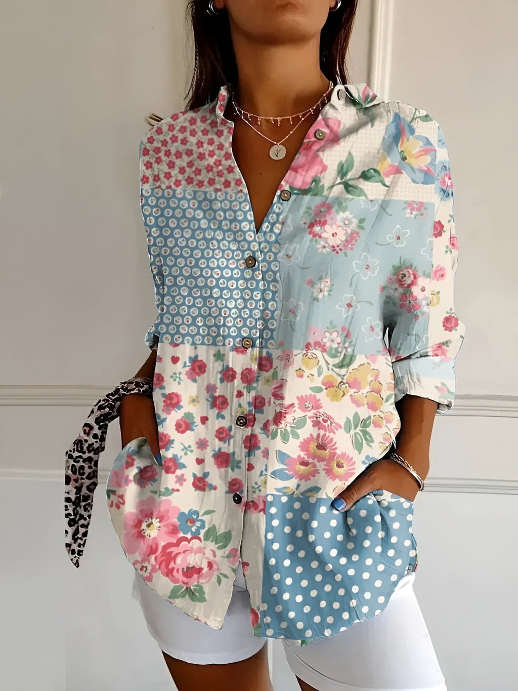 EDITH I BUTTON DOWN FLORAL BLOUSE