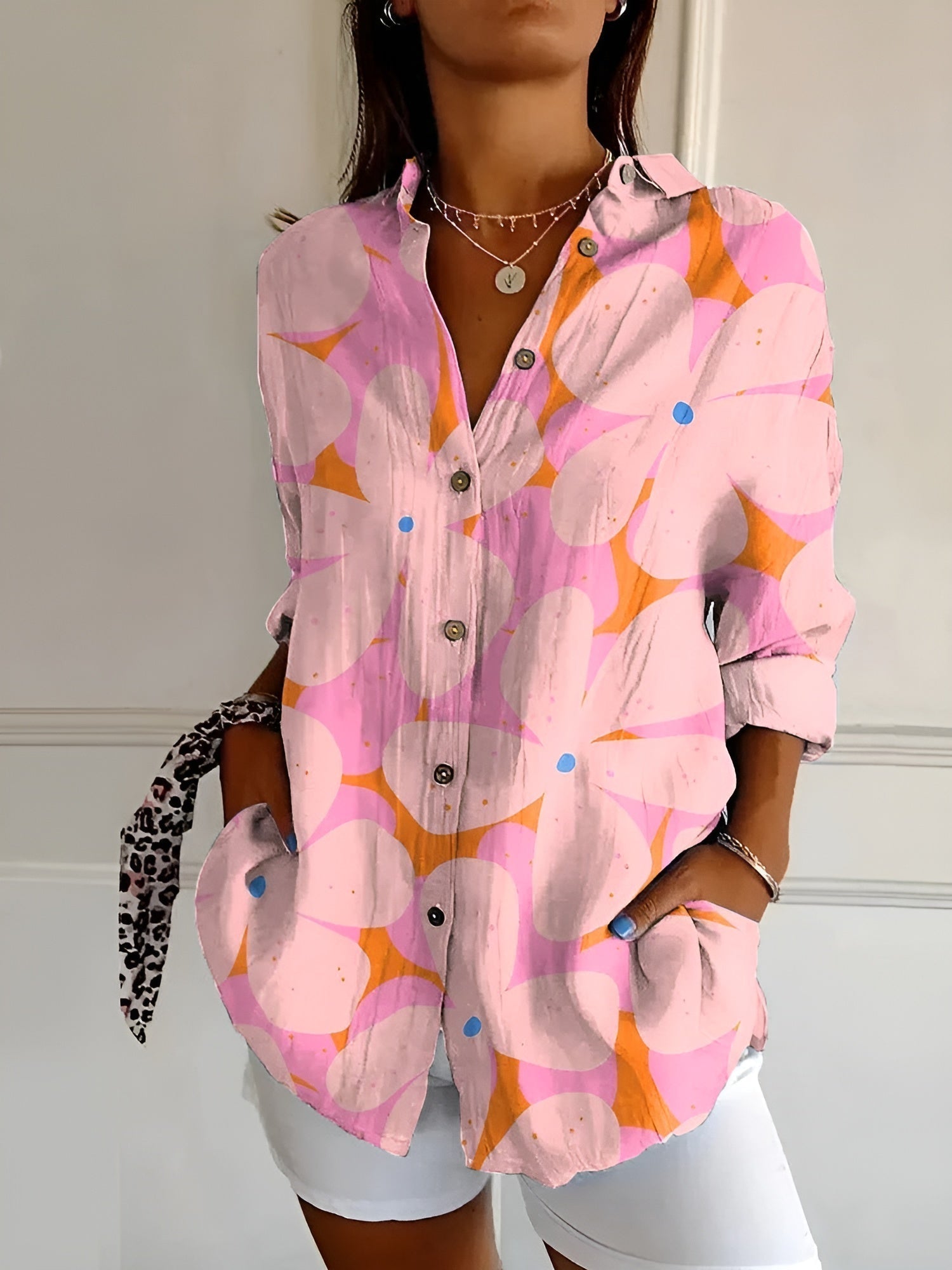 EDITH I BUTTON DOWN FLORAL BLOUSE