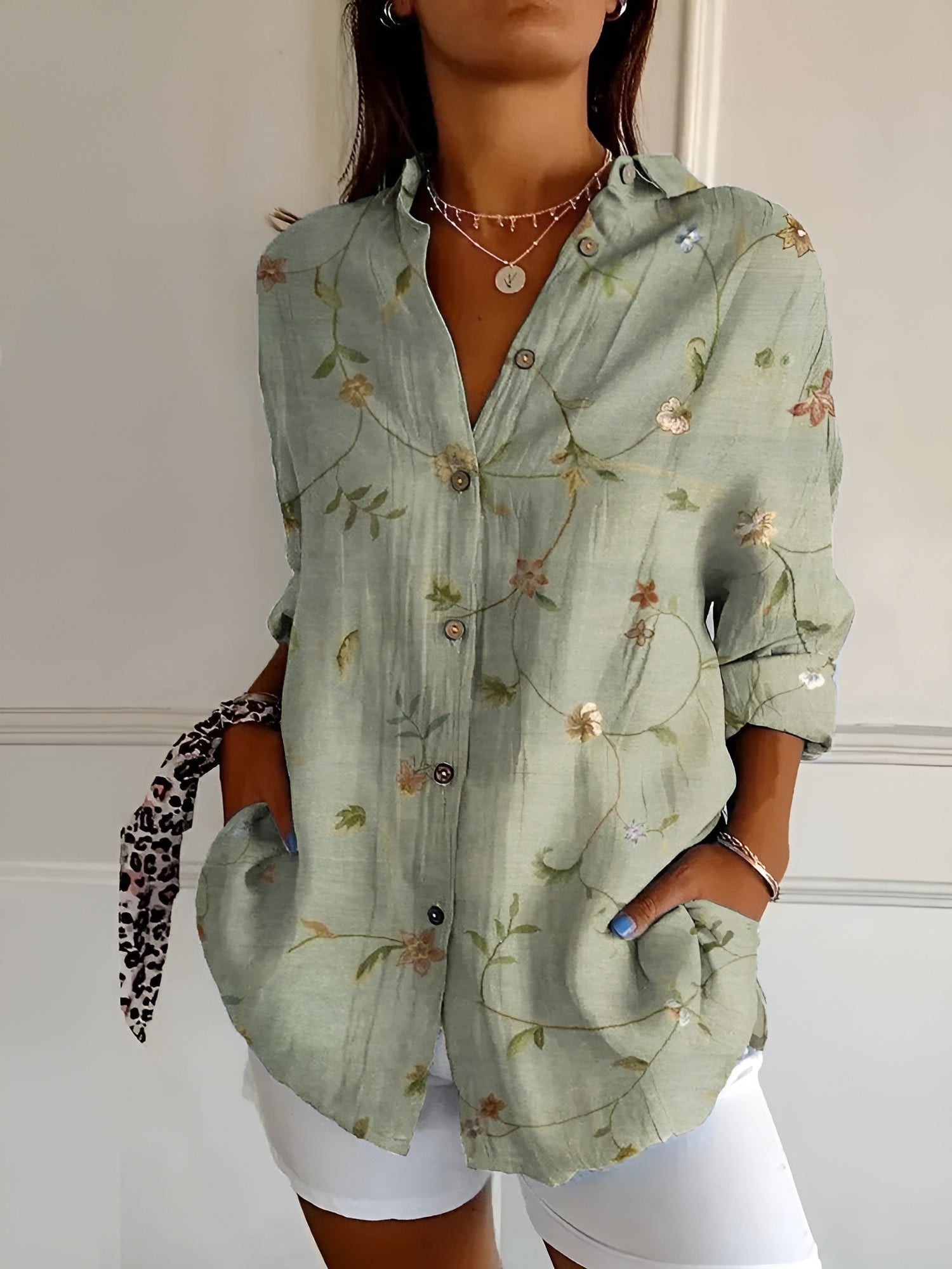 EDITH I BUTTON DOWN FLORAL BLOUSE