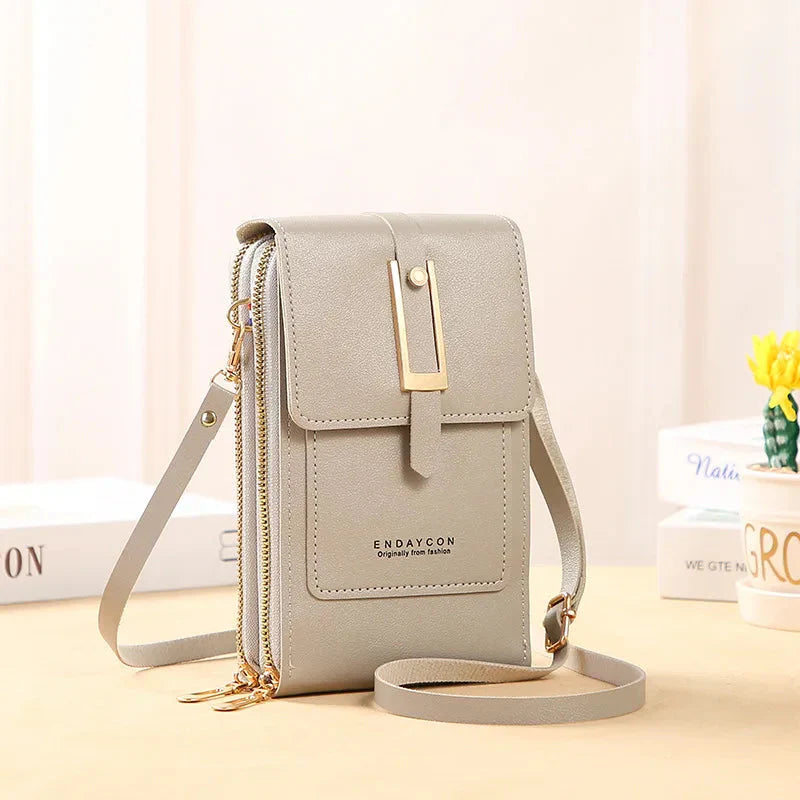 Leather Cell Phone Crossbody Bag